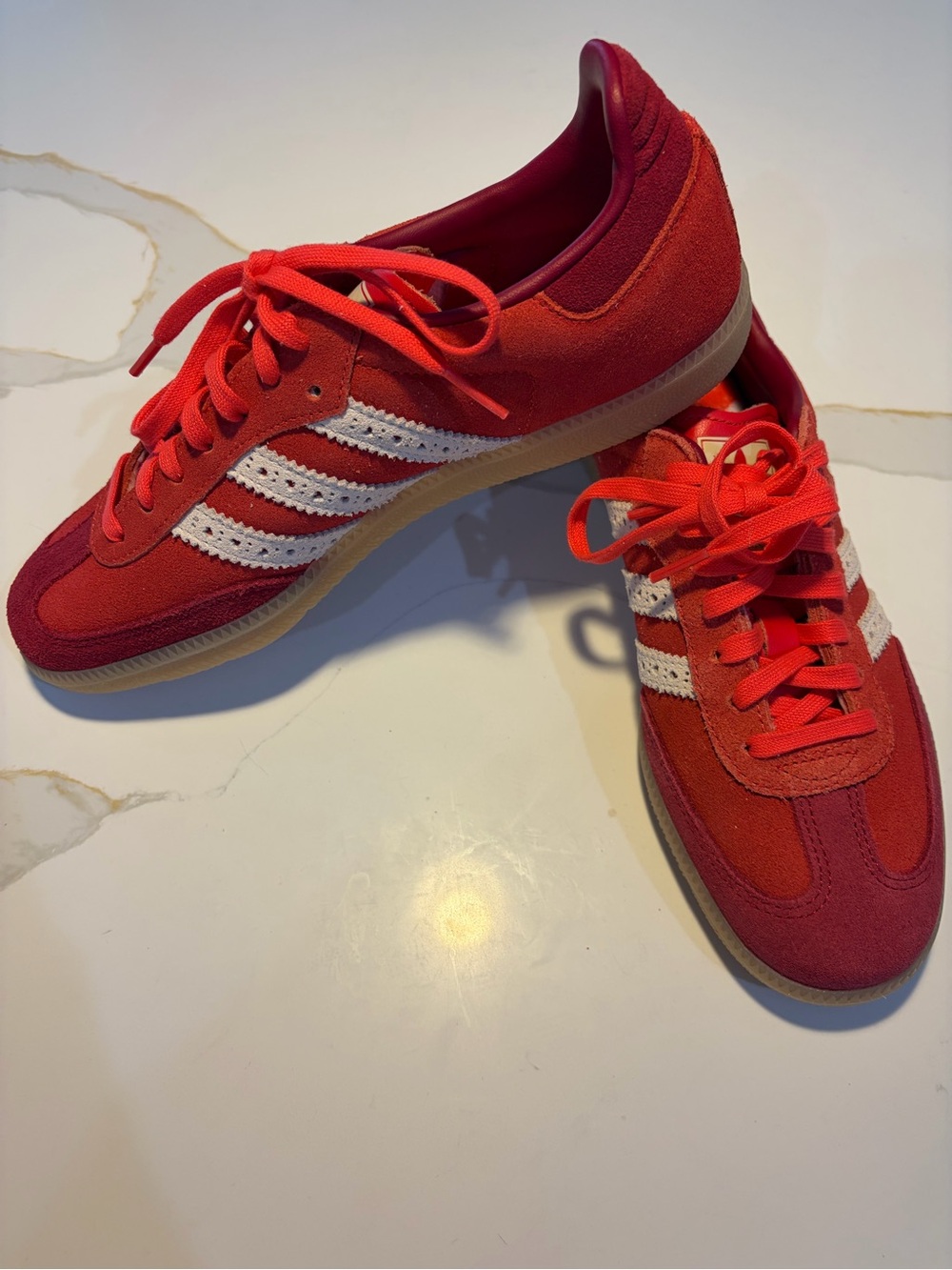 Adidas Samba Valentine’s limited edition Suede Sneakers Red & White 8 women - Picture 9 of 11